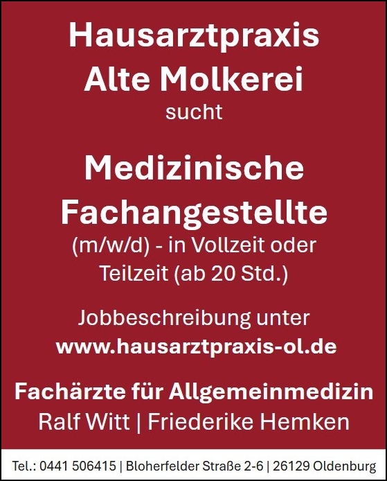 mfa_stellenangebot_oldenburg_hausarztpraxis_alte_molkerei_witt_hemker